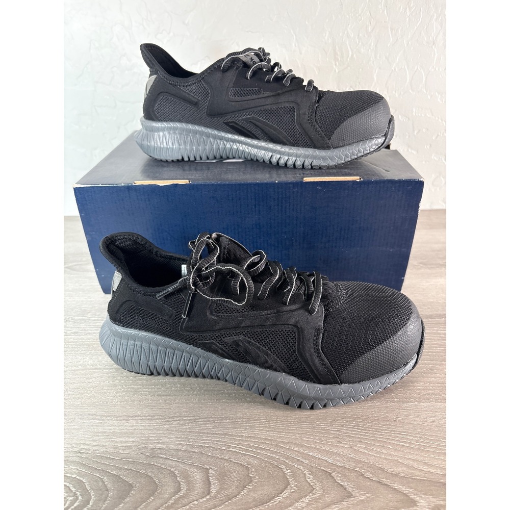Reebok Flexagon 3.0 Work Athletic Shoes Black Composite Toe‎ Safety Women 6 WIDE